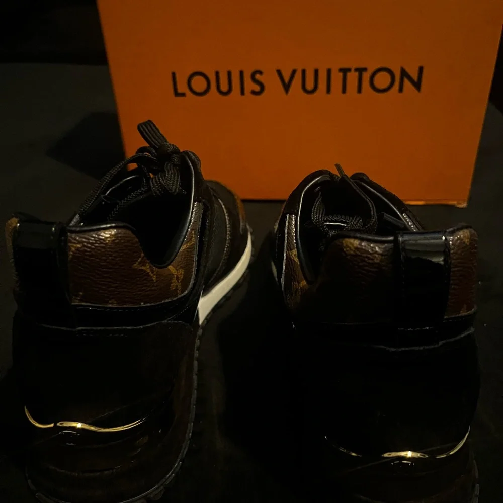 Louis Vuitton Black and Brown Monogram Sneakers - Picture 2 of 8